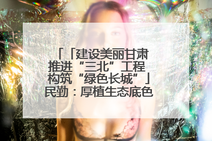 「建设美丽甘肃 推进“三北”工程 构筑“绿色长城”」民勤：厚植生态底色 筑牢绿色屏障