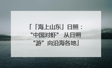 「海上山东」日照：“中国对虾” 从日照“游”向沿海各地