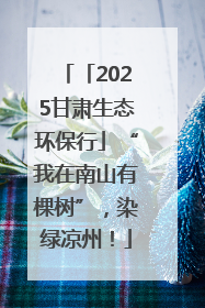 「2025甘肃生态环保行」“我在南山有棵树”，染绿凉州！