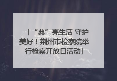 “典”亮生活 守护美好！荆州市检察院举行检察开放日活动