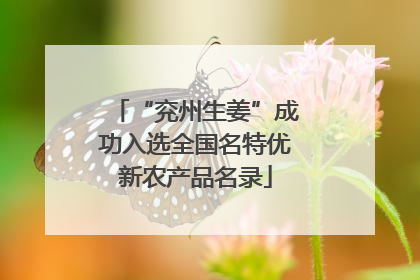 “兖州生姜”成功入选全国名特优新农产品名录