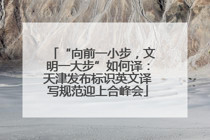 “向前一小步，文明一大步”如何译：天津发布标识英文译写规范迎上合峰会