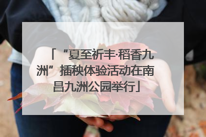 “夏至祈丰·稻香九洲”插秧体验活动在南昌九洲公园举行