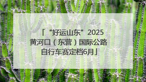 “好运山东”2025黄河口（东营）国际公路自行车赛定档6月