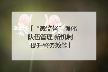 “微监督”强化队伍管理 新机制提升警务效能