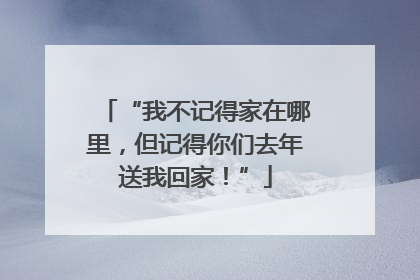 “我不记得家在哪里，但记得你们去年送我回家！”