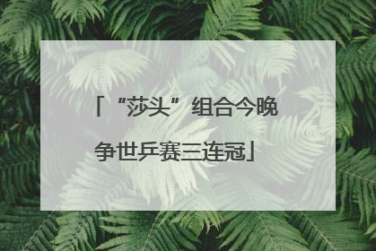 “莎头”组合今晚争世乒赛三连冠