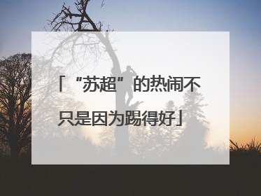 “苏超”的热闹不只是因为踢得好