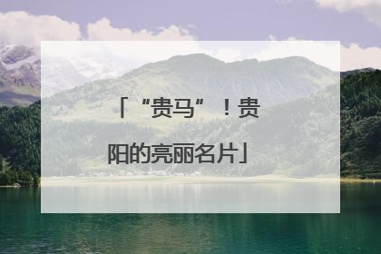 “贵马”！贵阳的亮丽名片