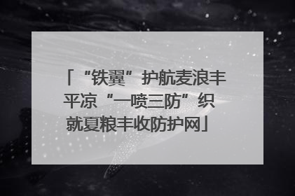 “铁翼”护航麦浪丰 平凉“一喷三防”织就夏粮丰收防护网