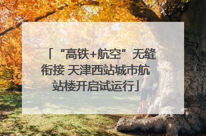“高铁+航空”无缝衔接 天津西站城市航站楼开启试运行