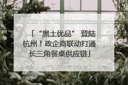 “黑土优品” 登陆杭州！政企商联动打通长三角餐桌供应链