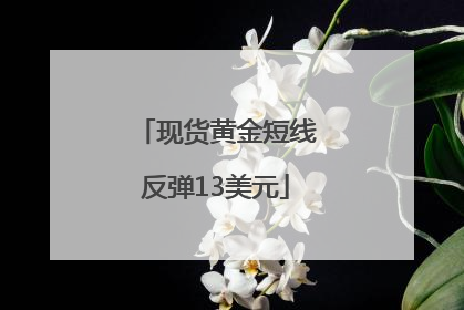 现货黄金短线反弹13美元