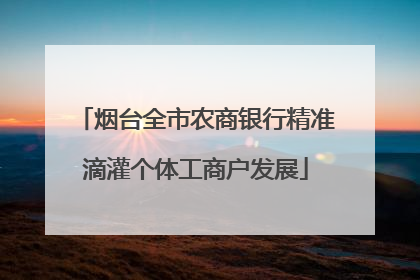 烟台全市农商银行精准滴灌个体工商户发展