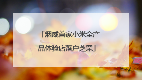 烟威首家小米全产品体验店落户芝罘