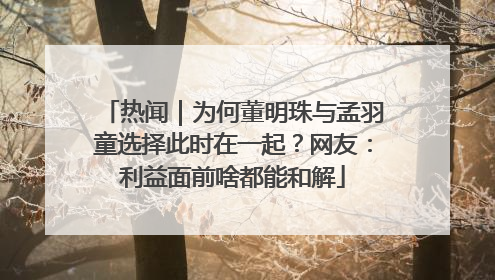 热闻｜为何董明珠与孟羽童选择此时在一起？网友：利益面前啥都能和解