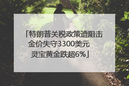特朗普关税政策遭阻击金价失守3300美元 灵宝黄金跌超6%