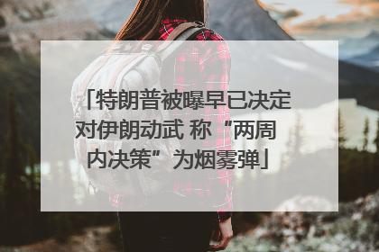 特朗普被曝早已决定对伊朗动武 称“两周内决策”为烟雾弹