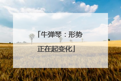 牛弹琴：形势正在起变化