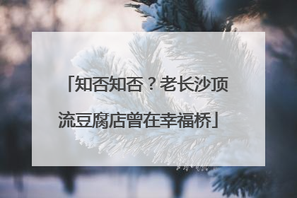 知否知否？老长沙顶流豆腐店曾在幸福桥