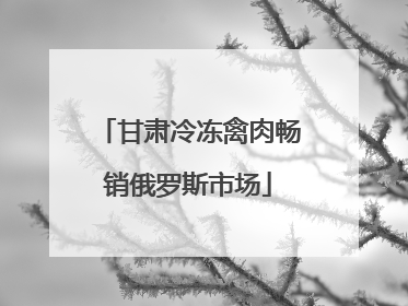 甘肃冷冻禽肉畅销俄罗斯市场