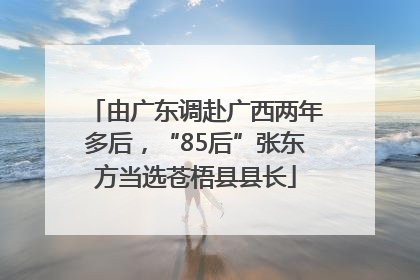 由广东调赴广西两年多后，“85后”张东方当选苍梧县县长