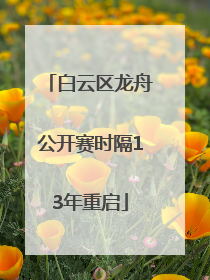 白云区龙舟公开赛时隔13年重启