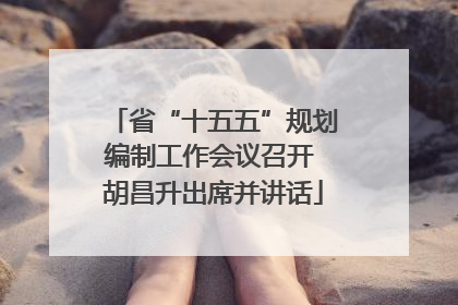 省“十五五”规划编制工作会议召开 胡昌升出席并讲话