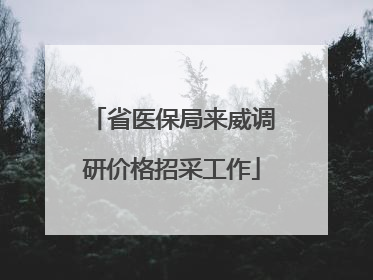 省医保局来威调研价格招采工作