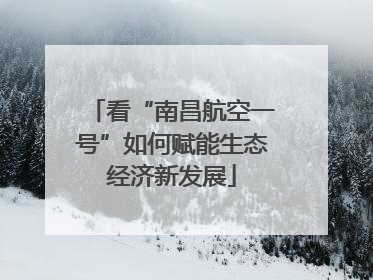 看“南昌航空一号”如何赋能生态经济新发展
