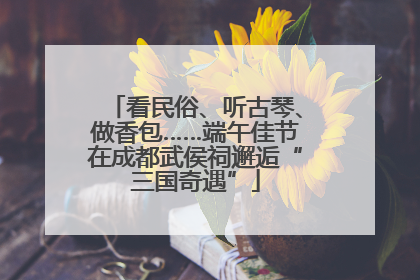 看民俗、听古琴、做香包……端午佳节在成都武侯祠邂逅“三国奇遇”
