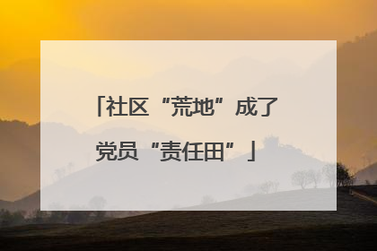 社区“荒地”成了党员“责任田”