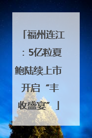 福州连江：5亿粒夏鲍陆续上市 开启“丰收盛宴”