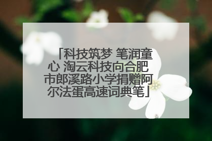 科技筑梦 笔润童心 淘云科技向合肥市郎溪路小学捐赠阿尔法蛋高速词典笔