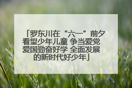 罗东川在“六一”前夕看望少年儿童 争当爱党爱国勤奋好学 全面发展的新时代好少年