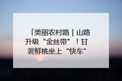 美丽农村路｜山路升级“金丝带”！甘薯鲜桃坐上“快车”，开去大市场