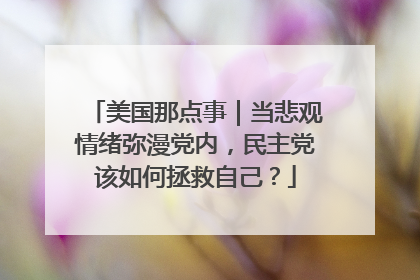 美国那点事｜当悲观情绪弥漫党内，民主党该如何拯救自己？