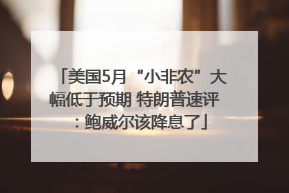 美国5月“小非农”大幅低于预期 特朗普速评：鲍威尔该降息了
