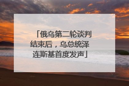 俄乌第二轮谈判结束后，乌总统泽连斯基首度发声