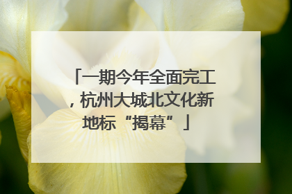 一期今年全面完工，杭州大城北文化新地标“揭幕”