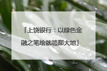 上饶银行：以绿色金融之笔绘就赣鄱大地
