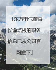 东方电气董事长俞培根的职务信息已从公司官网撤下
