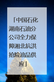 中国石化湖南石油分公司全力保障湘北抗洪抢险油品供应
