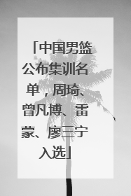 中国男篮公布集训名单，周琦、曾凡博、雷蒙、廖三宁入选