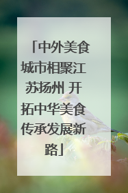 中外美食城市相聚江苏扬州 开拓中华美食传承发展新路