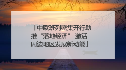 中欧班列密集开行助推“落地经济” 激活周边地区发展新动能