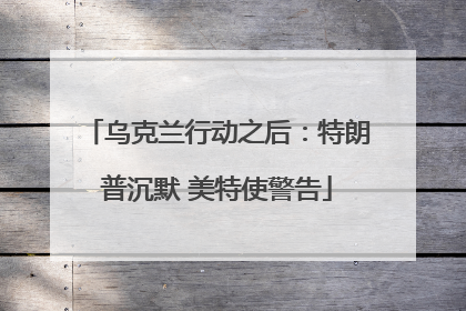 乌克兰行动之后：特朗普沉默 美特使警告