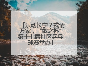 乐动长宁？戎情万家，“敏之杯”第十七届社区乒乓球赛举办