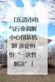 乐清市电气行业调解中心创新机制 涉企纠纷“一次性解决”