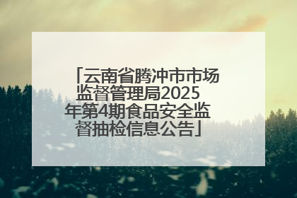 云南省腾冲市市场监督管理局2025年第4期食品安全监督抽检信息公告